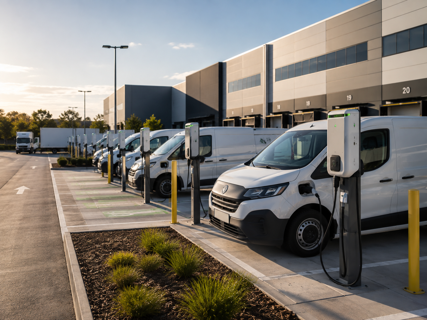 Electric vehicle fleet charging facility