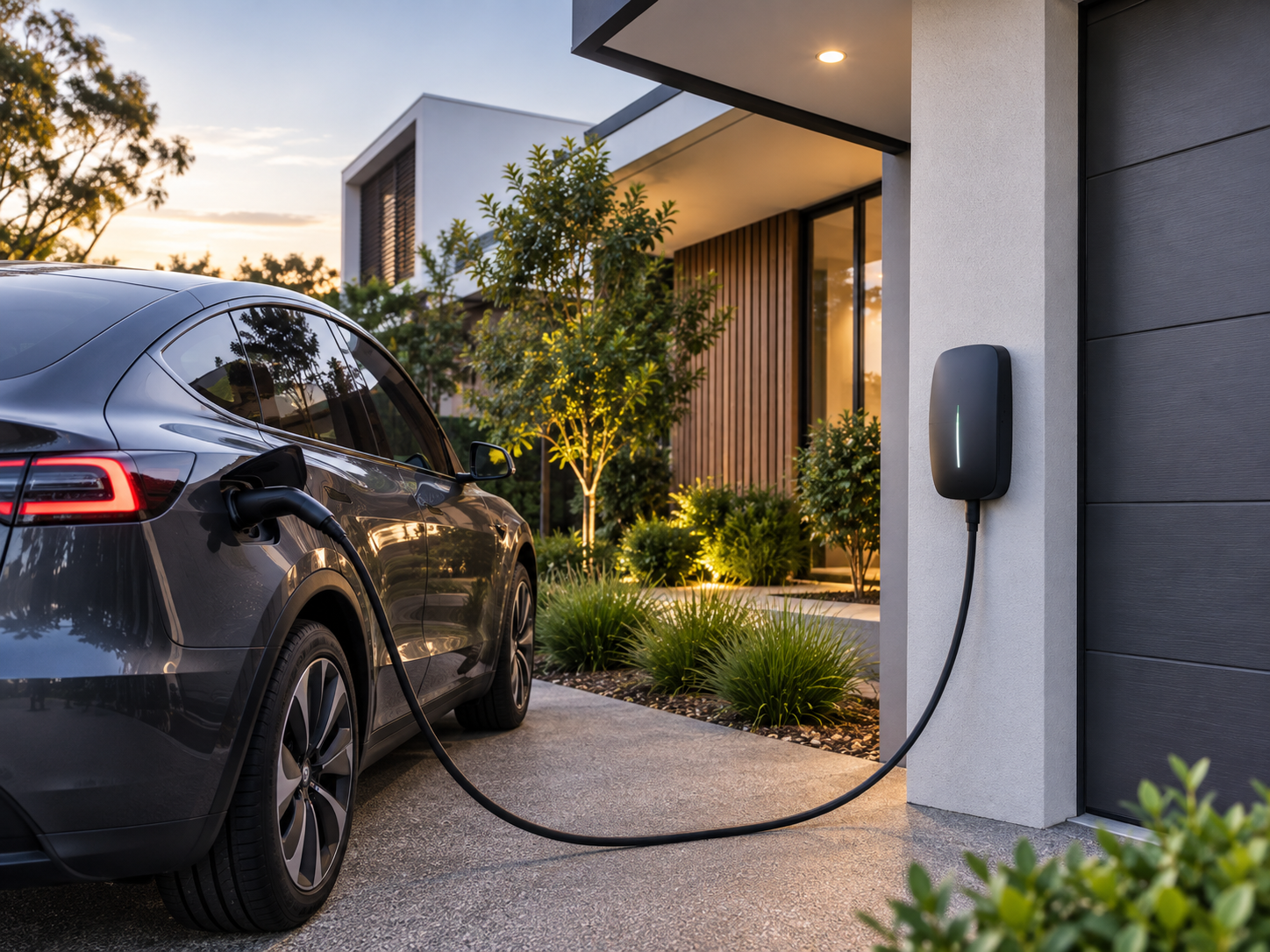 Electric vehicle charging point at a residential property